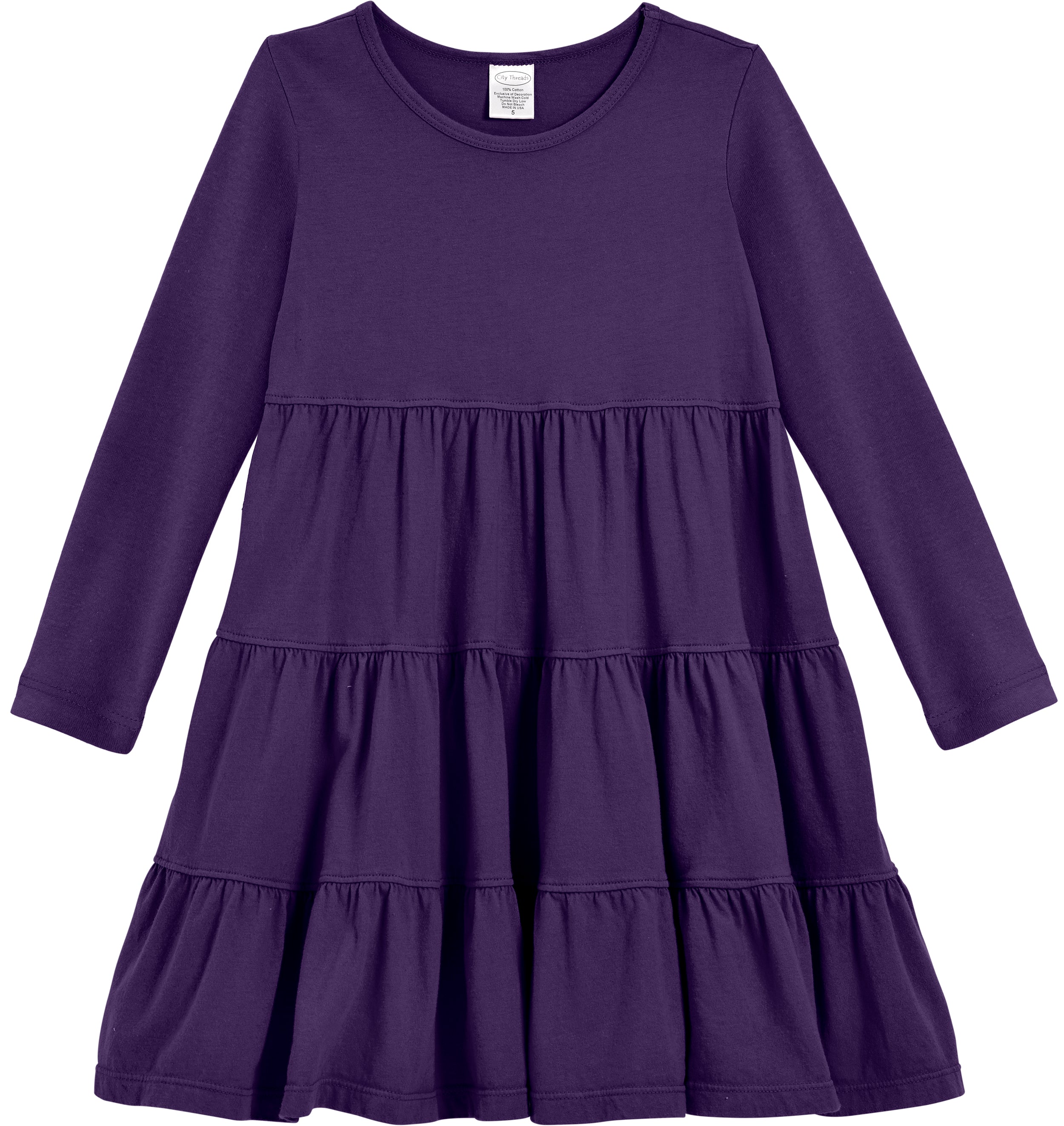purple long sleeve dress